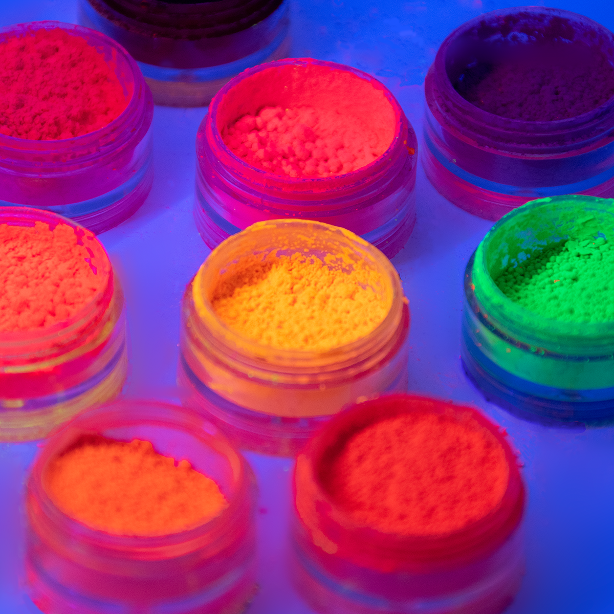 UV Glow Pigments Eyeshadow Powders - 12 colors