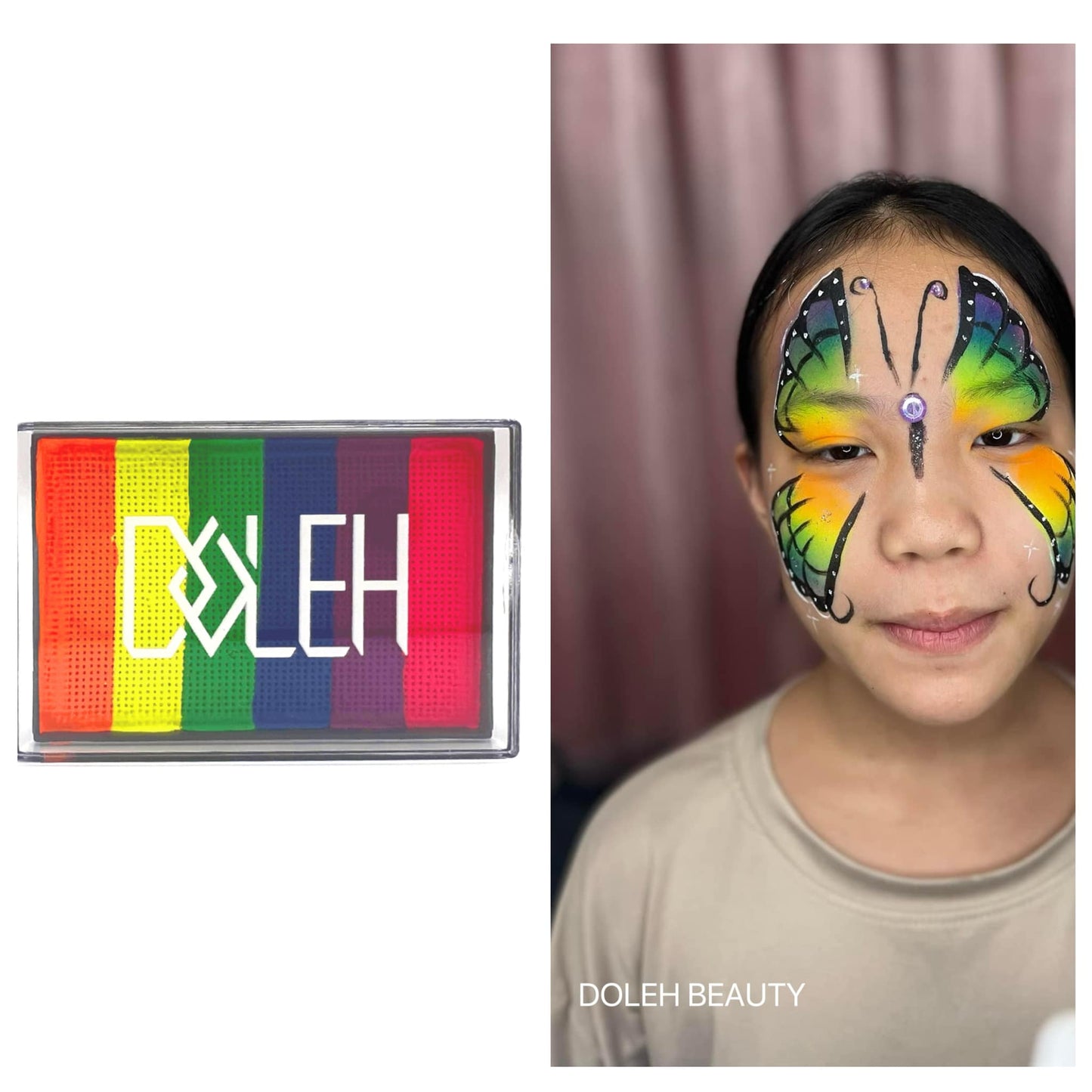 UV 6-Color Rainbow  Face\Body Paint Palette