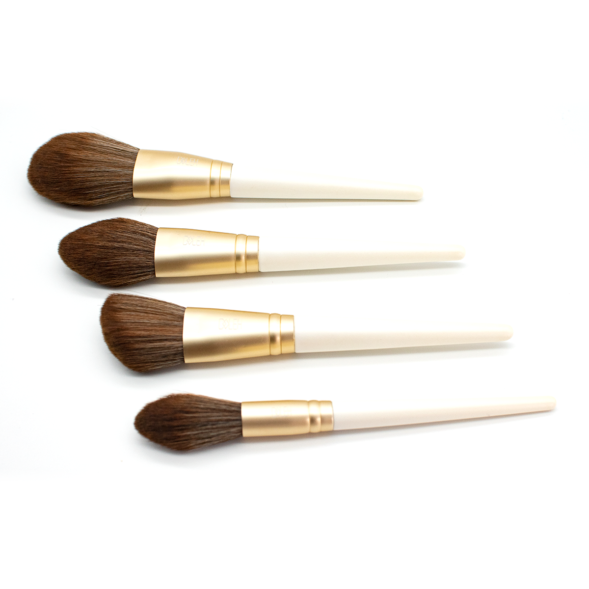 Lightweight Champagne Gold Travel Makeup Brush Set  （ 13pcs )